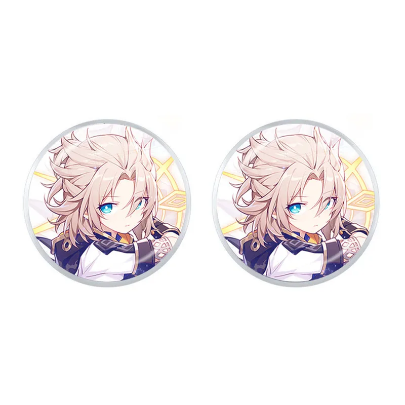 2021 New Arrival Genshin impact Cartoon Glass Dome Stud Earrings For Women Girls Jewelry Gift
