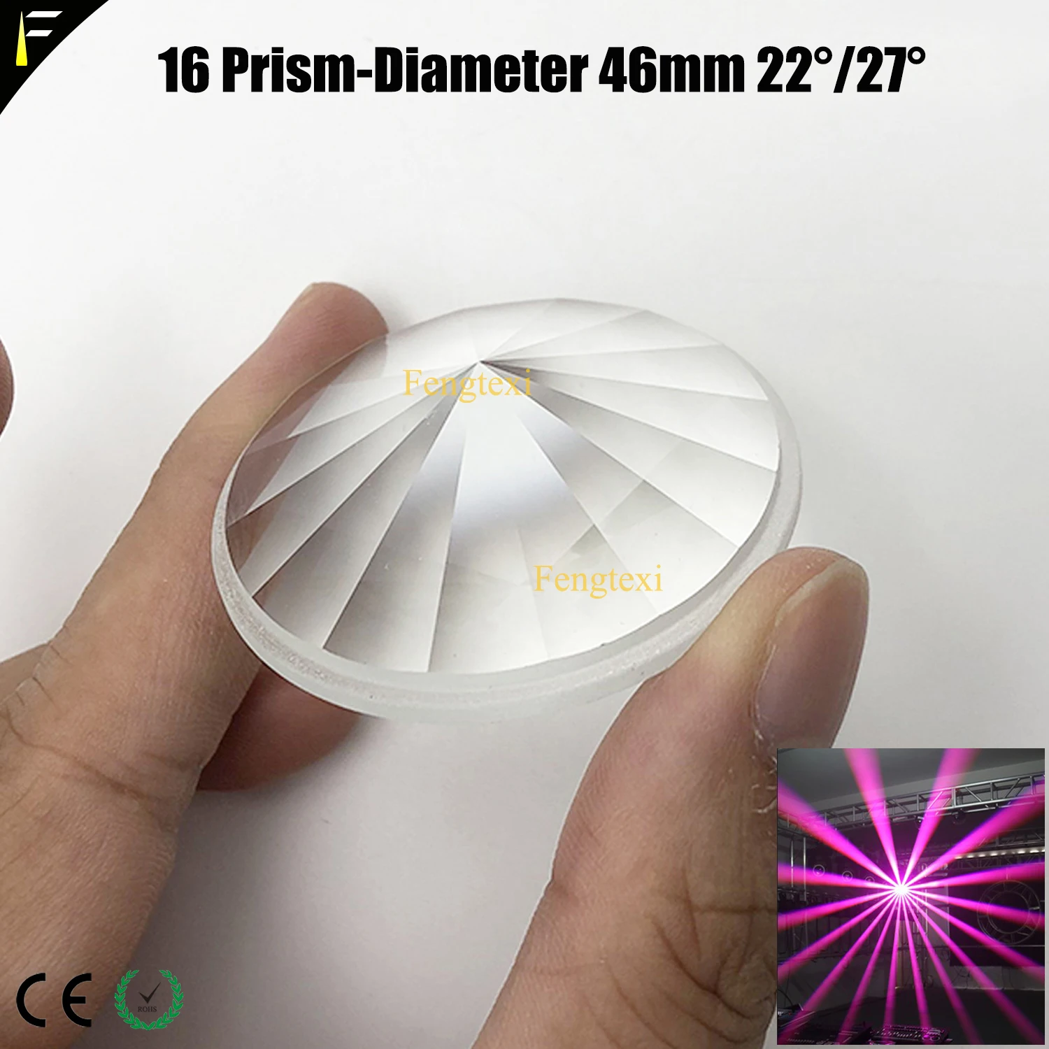 Diameter 46mm 200W230W Beam Light 16/24 Prism with 22 27 Degree Prism Beam Light General Big Angle Prism Spare Parts