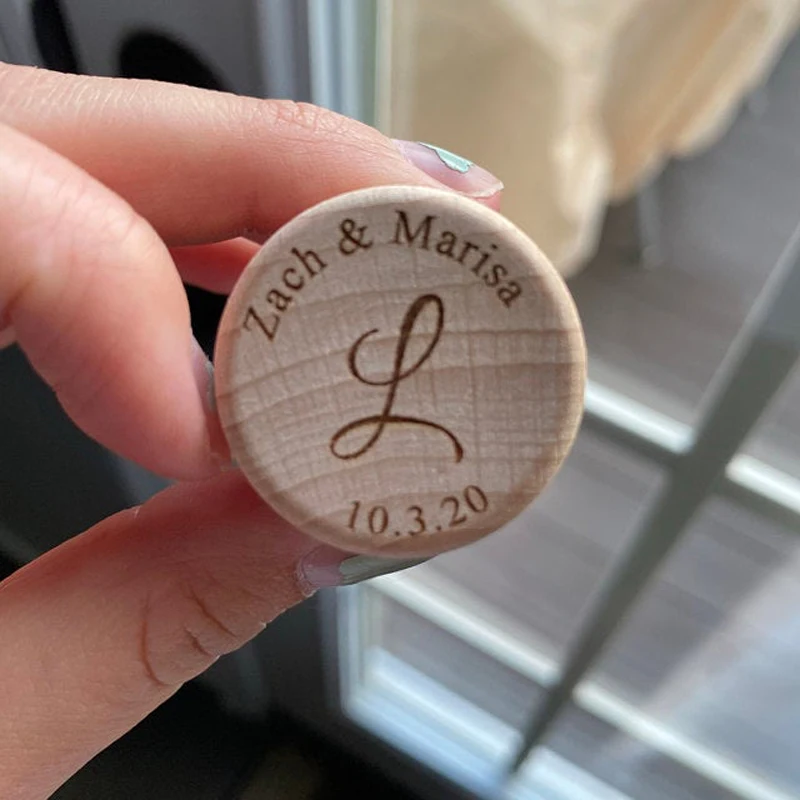 Personalized Bulk Wine Stoppers - Engraved Cork Stopper Wedding Party Favor