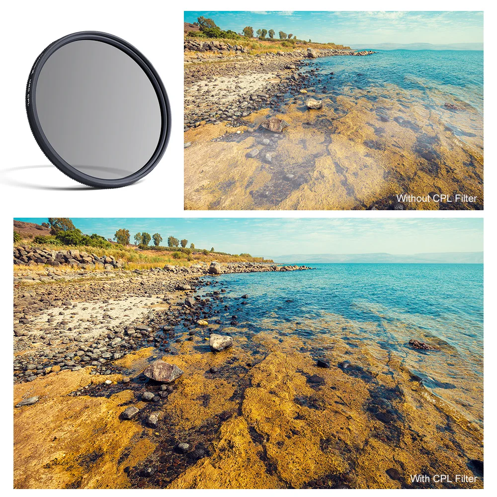 K&F Concept Nano-X Series CPL Filter 37-127mm Circular Polarizer Camera Lens Filter HD 28-Layer Multi Layer Coatings