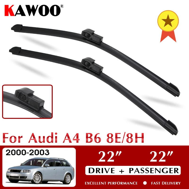 KAWOO Wiper Front Car Wiper Blades For Audi A4 B6 8E/8H October 2000 - Nov. 2003 Windshield Windscreen Window 22