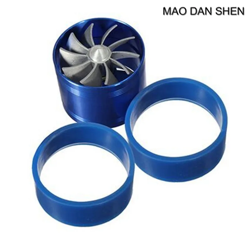 Universal Supercharge Turbo Single Jet Blade Tornado Blue Eco Gas/Fuel Saver Fan Kit