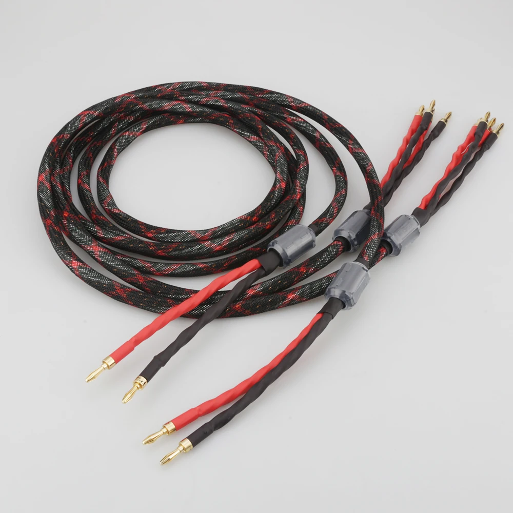 Cavo Audiophile HIFI spina da Banana a Banana Biwire HI-End cavo per altoparlanti elettrico occidentale cavo per altoparlanti linea Audio