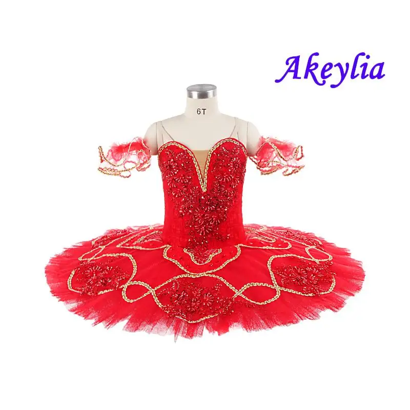 Girls Lilac fairy Doll Ballet Tutu professional red competition Stage Costumes dress female Ballet Pancake Tutu purple for Adult