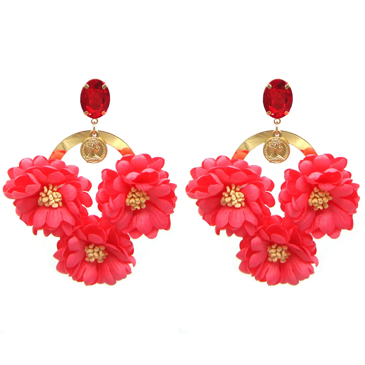 Pendientes Exaggerated Large Size Pendant Earring for Women Dangle Flower Earring Luxury Party Earrings for Women Jewelry