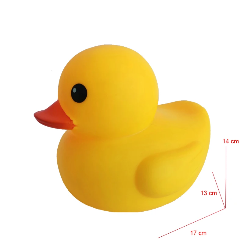 Big Size Baby Rattle Bath Toy Rubber Yellow Duck Squeeze Animal Children Bathing Bathtub Water Toys Race Squeaky Duck Ornament