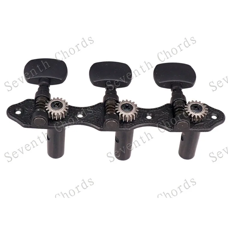 Ein Set mit 2 schwarzen Stimmwirbeln für klassische Gitarren, Zubehörteile für Musikinstrumente. – Detail 8