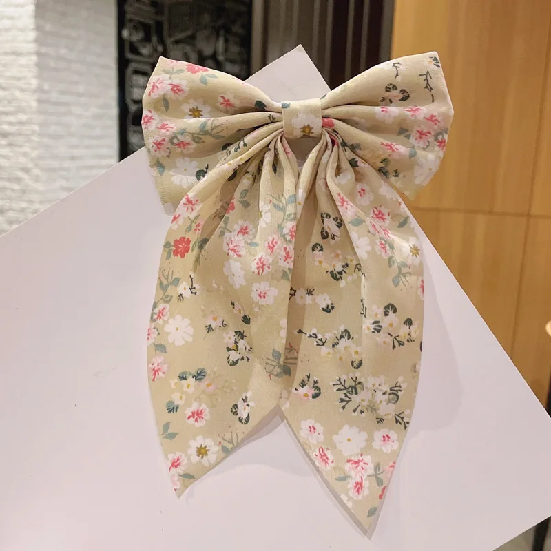 New Fashion Beautiful sweetPrint Bow Flower Simplicity Bow Hairpin  Barrettes for Women Girls Accessories Headwear