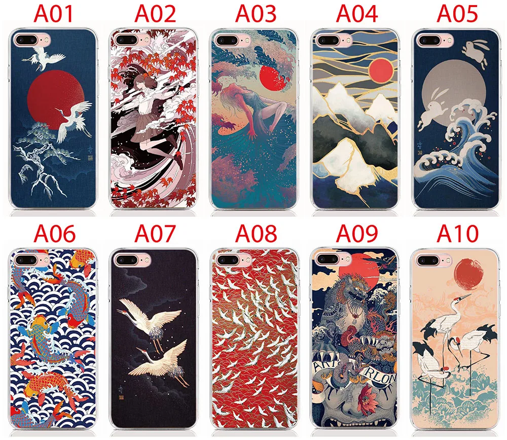 For Wiko View 3 3pro 3Lite Y60 Jerry4 Case Soft Tpu Silicone Case Cartoon Wave Art Japanese Back Cover Protective Phone Cases