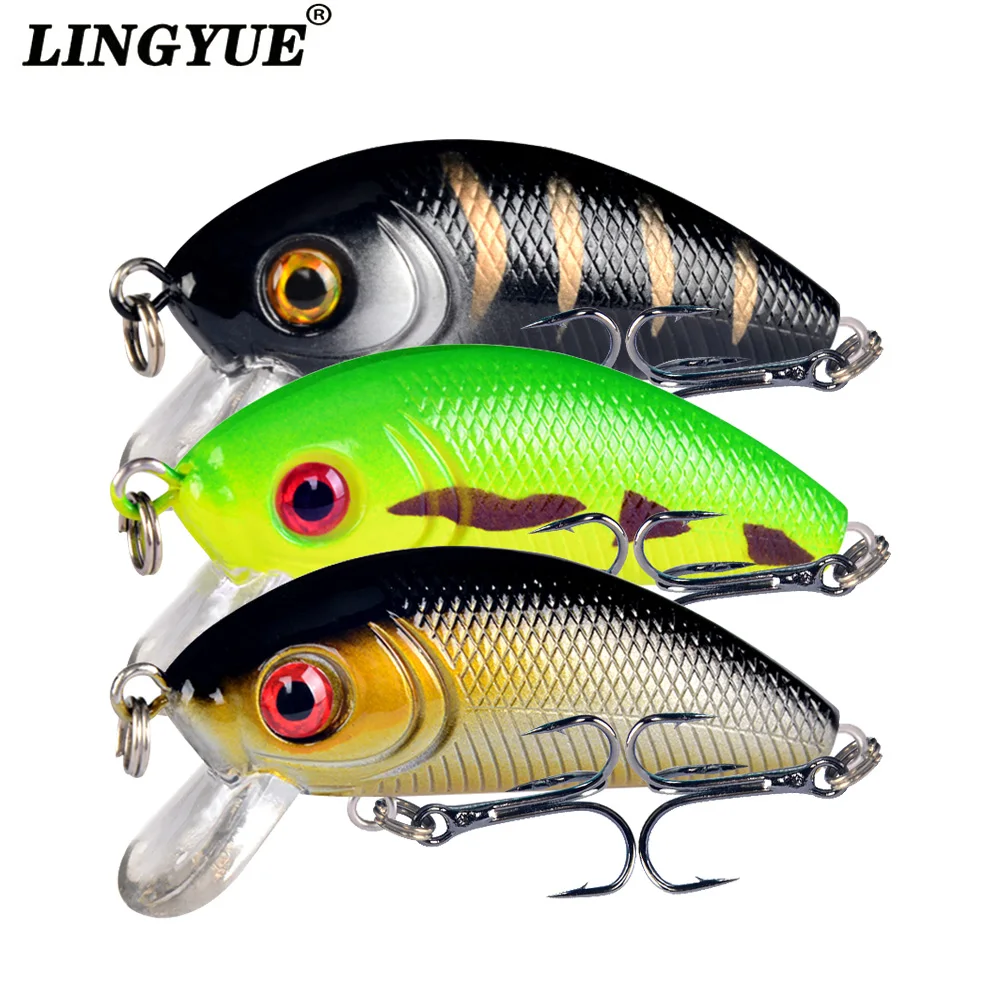 LINGYUE wobblers Jerkbait 8 Colors 5cm 4.2g Hard Bait Small Minnow Crank Fishing lures Bass Fresh Salt water tackle sinking lure