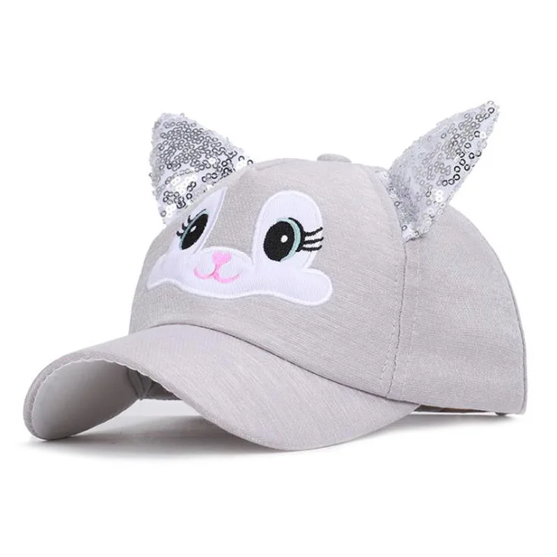 Doitbest spring Child Baseball Cap 2 to 8 Years old Sequin ears summer Hip Hop kids Hats Boys Girls Caps snapback hat