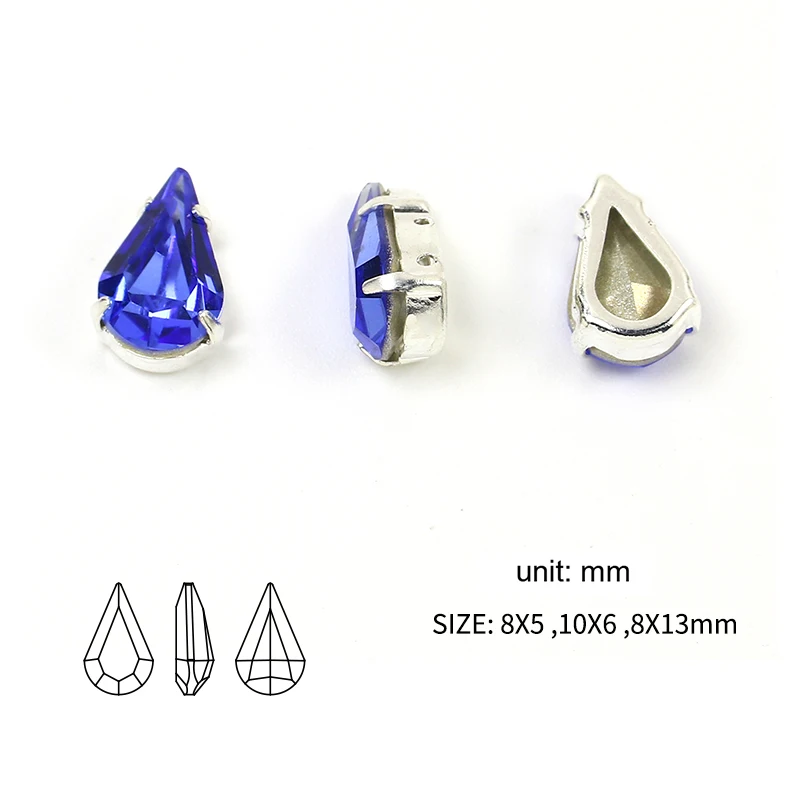 Teardrop Sew on Crystal Rhinestones With Claw K9 Glass Sewing Rhinestones DIY Craft Strass Glass Stones For Clothes DIY Crafts