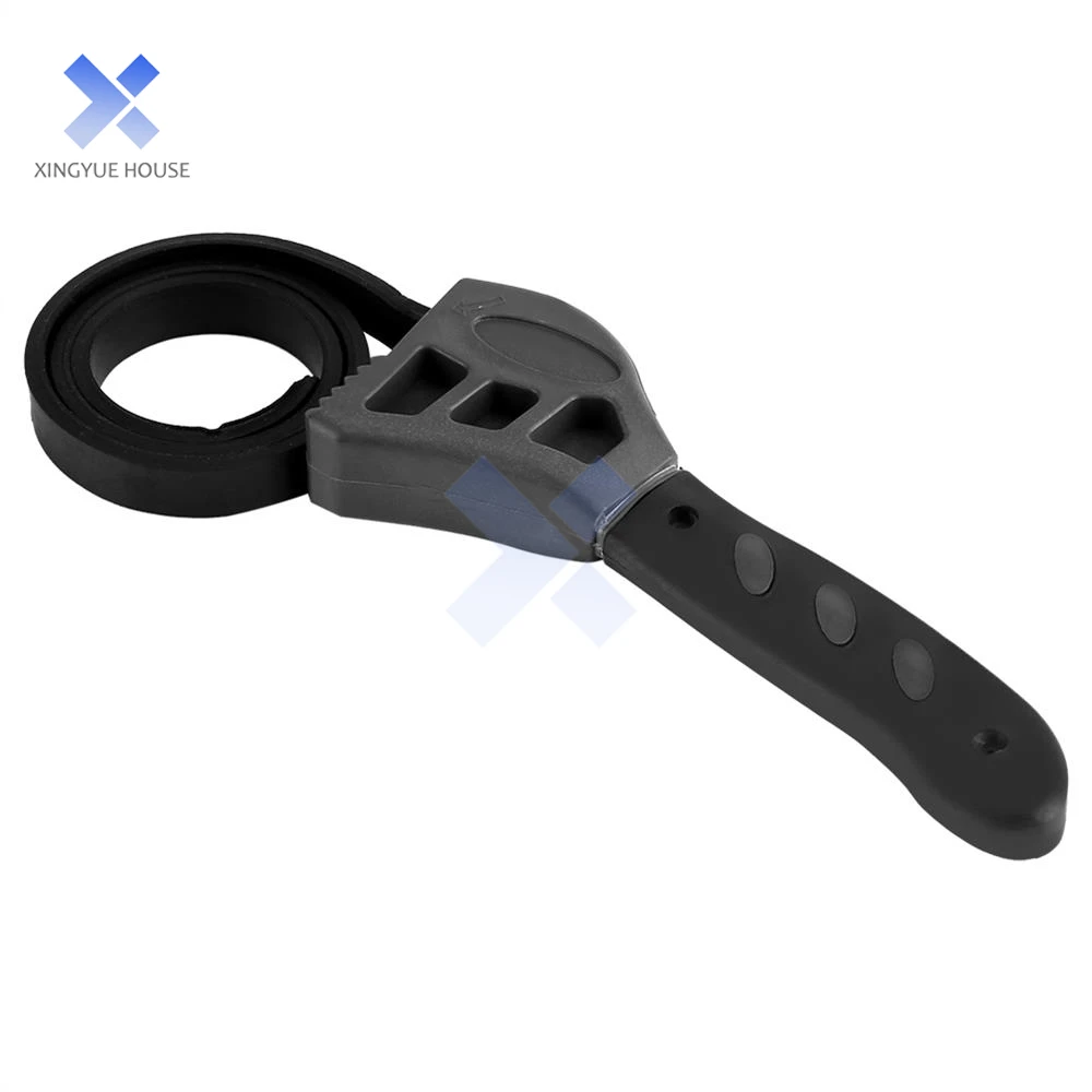 500mm Rubber Strap Wrench Non-slip Pipeline Wrench Jar Lids Tighten Loosen Plumbing Opener Tool Universal Oil Filter Spanner