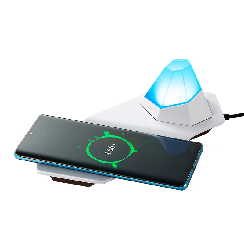 RGB LED Night Light 2-IN-1 Bedside Lamp Charger Light Multifunction USB Rechargeable Wireless Fast Charger Holiday Light Gift