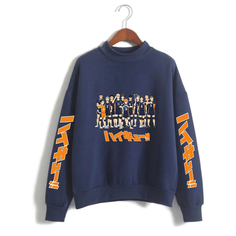 Haikyuu Hoodie Volleyball Manga Harajuku Kawaii Pullover Sweatshirt Cartoon Print Anime Aesthetic Hoodie Streetwear Top
