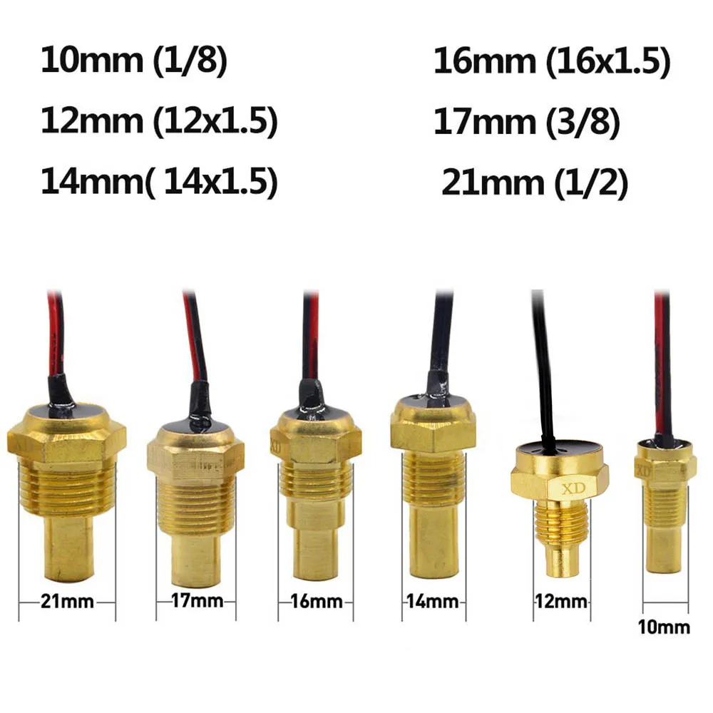 Voltmetro digitale universale per auto 12V/24V voltmetro 2 in 1 Gauge + testa del sensore di temperatura dell\'acqua 10MM 14MM 16MM 17MM 21MM