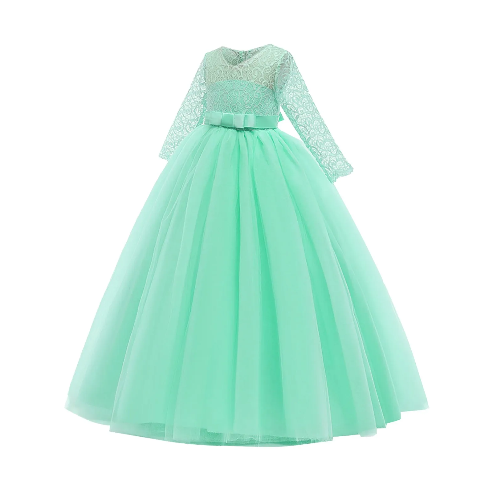 Child Girls Dress For New Year Lace Bowknot Princess Wedding Flower Girls Performance Formal Tutu Dress платье на новый год 2022