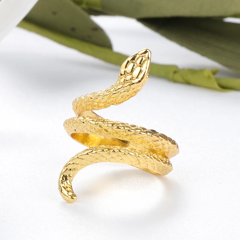 Kinel Fashion Gold Snake Rings For Women Heavy Metals Punk Rock Ring Vintage Animal Jewelry Wholesale Drop Shipping