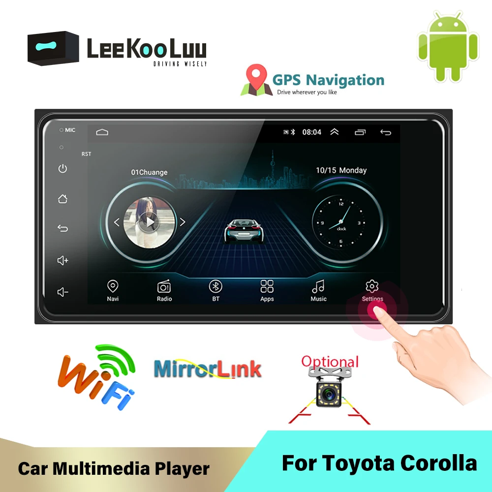 

LeeKooLuu 2 din android Universal Car Multimedia Player Car Radio Stereo for toyata VIOS CROWN CAMRY HIACE PREVIA COROLLA RAV4