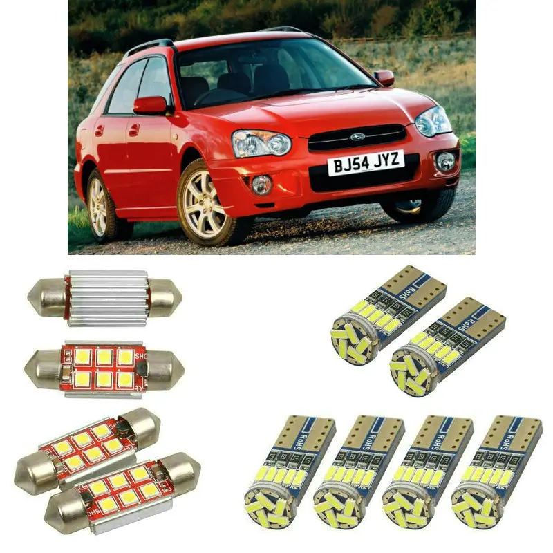 Interior led Car lights For subaru impreza estate gg saloon gd car accessories boot light License Plate Light 6pc