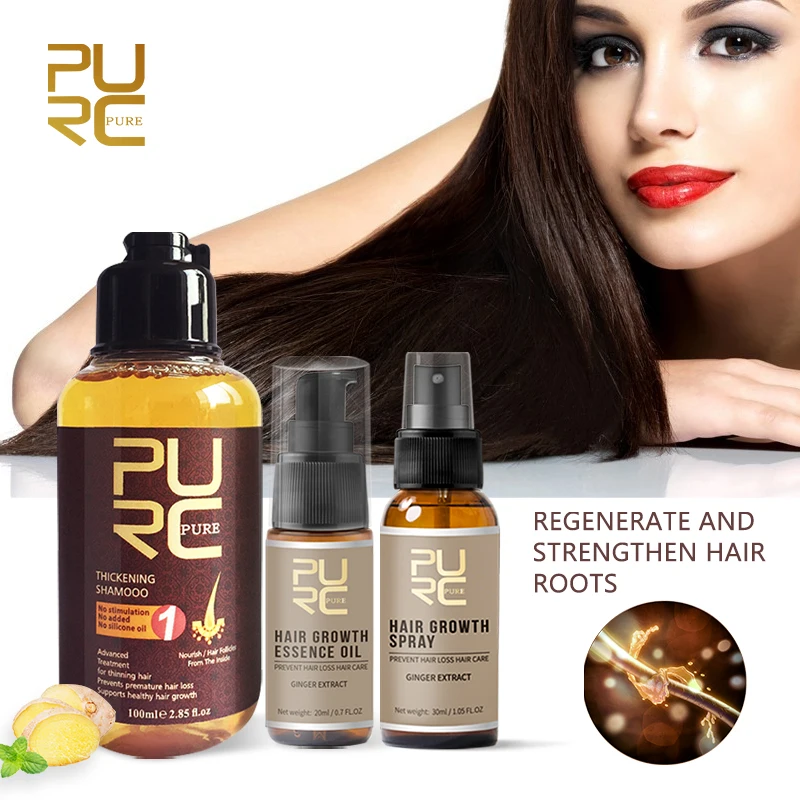 

PURC Ginseng Ginger Hair Growth Shampoo and Hair Growth Oil Prevent Hair Loss Products