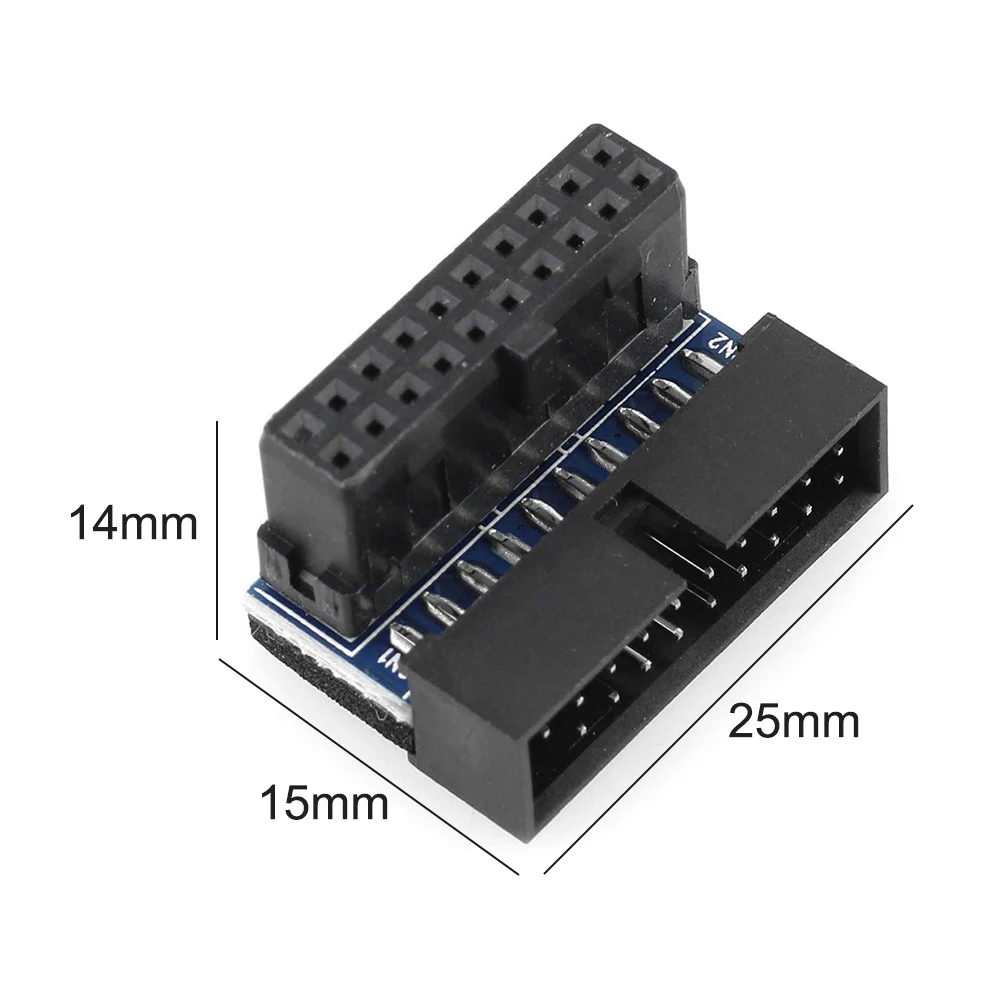 Alloyseed usb 3.0 19/20 pinos macho para fêmea adaptador de extensão para cima baixo ângulo 90 graus para desktop placa-mãe conectores energia