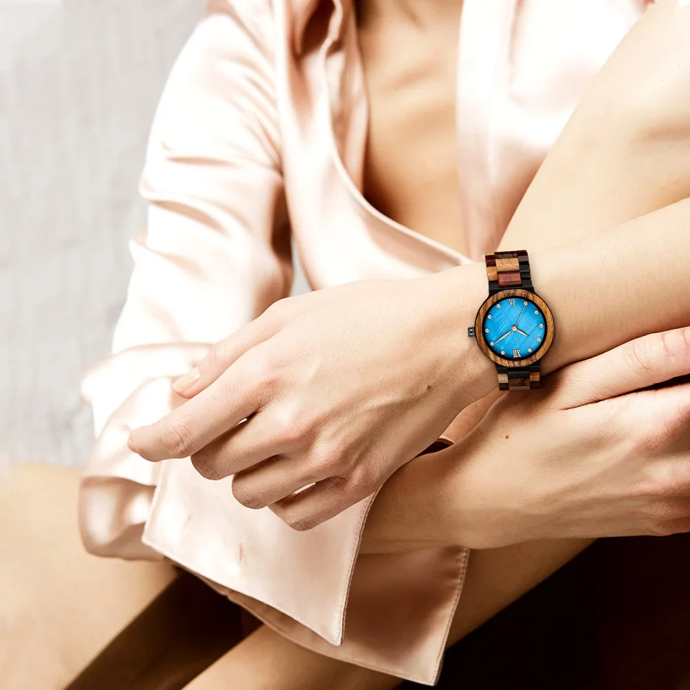 Fashion Wooden Relojes Quartz Women Watches Casual Wooden Color Leather Strap Watch Wood Wristwatch Female relojes