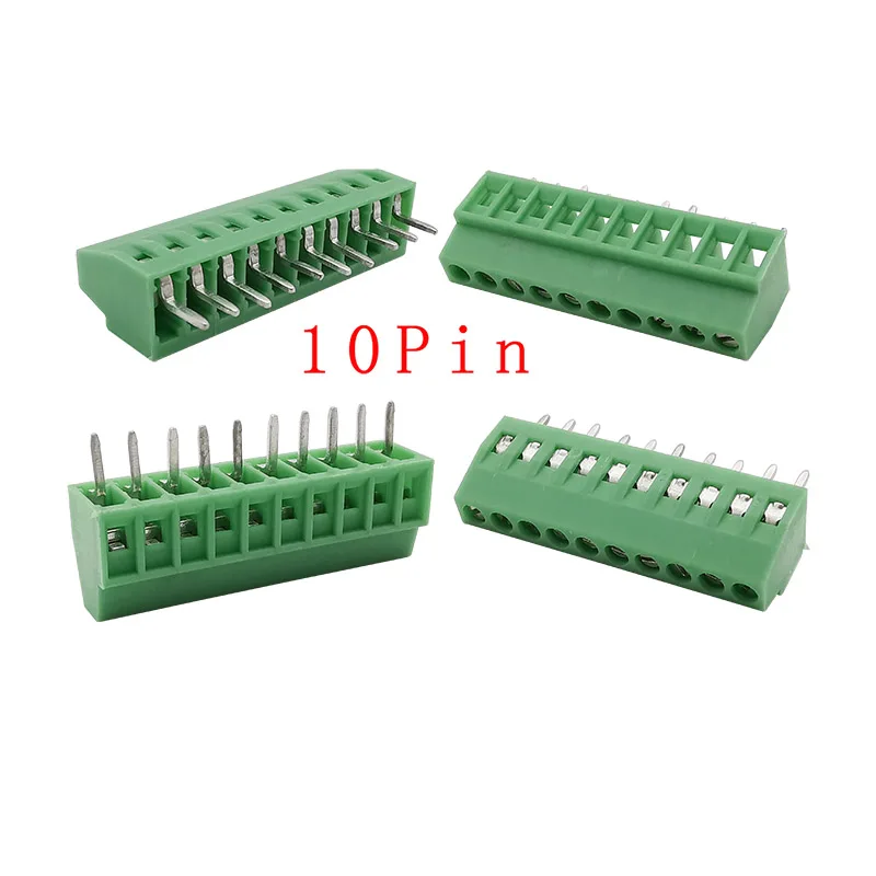 10Pcs KF128 PCB Screw Terminal Block Connector 2.54mm Pitch 2/3/4/5/6/7/8/9/10/12/16 Pin For Wire Terminals Mini KF-128 150V 6A