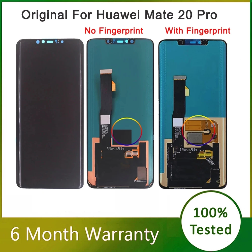 

Original Amoled LCD For Huawei Mate 20 Pro Display Touch Screen Digitizer Assembly With Fingerprint For Mate20 Pro LYA-L29 L09