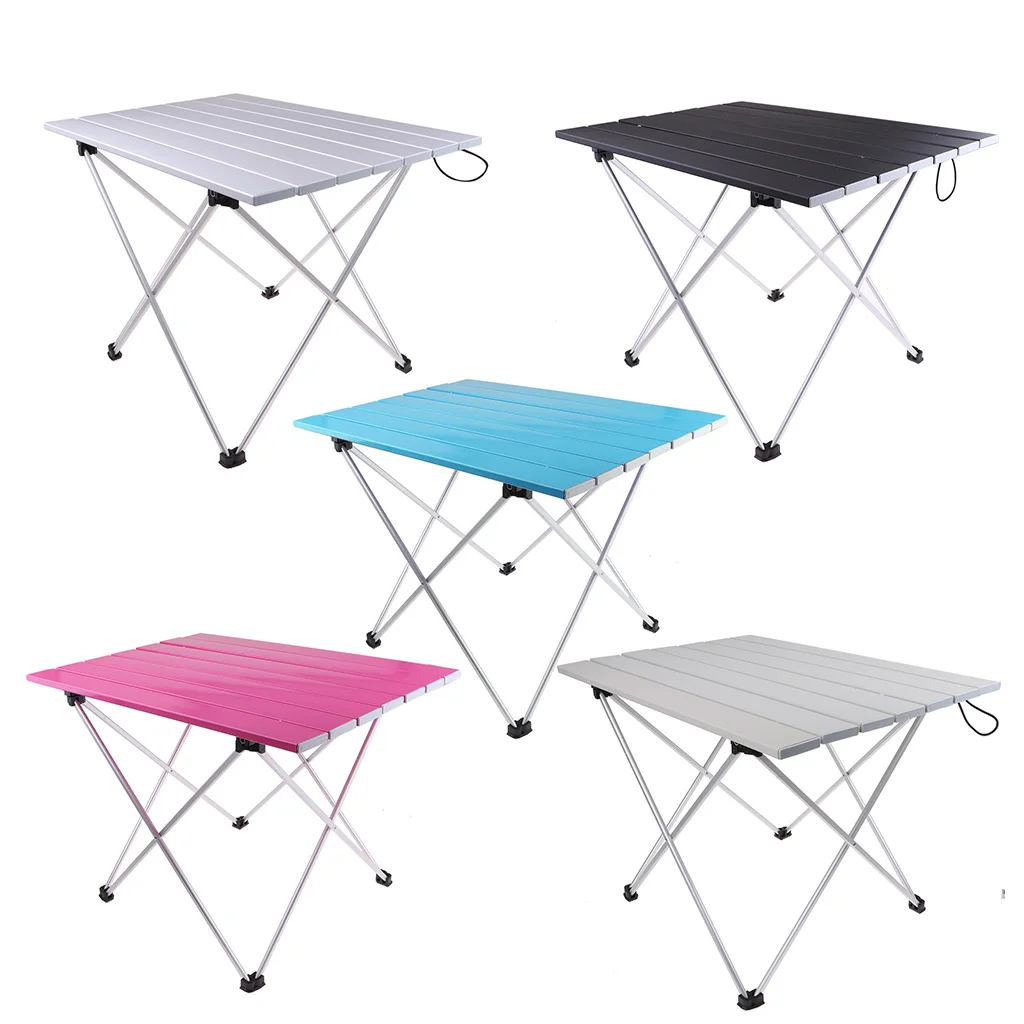 Outdoor Aluminium Foldable Picnic Camping Desk Table Ultralight Compact Size with Storage Pouch for Tailigating Backyard Fishing