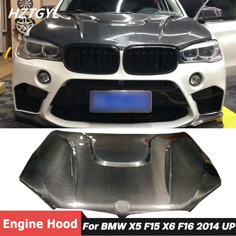 

HM Style Carbon Fiber Car Cover Engine Hood Bonnet For BMW X5 F15 X6 F16 Tuning 2014 Up