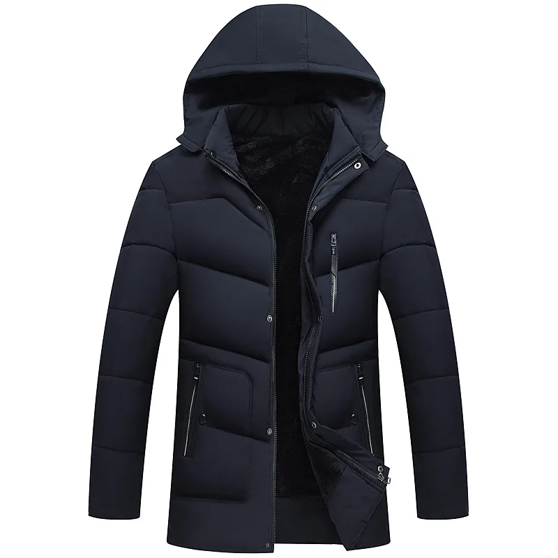 MRMT 2024 Brand Men\'s Jackets coat thickened with plush middle-aged Overcoat For Male cotton Jacket Outer Wear Clothing
