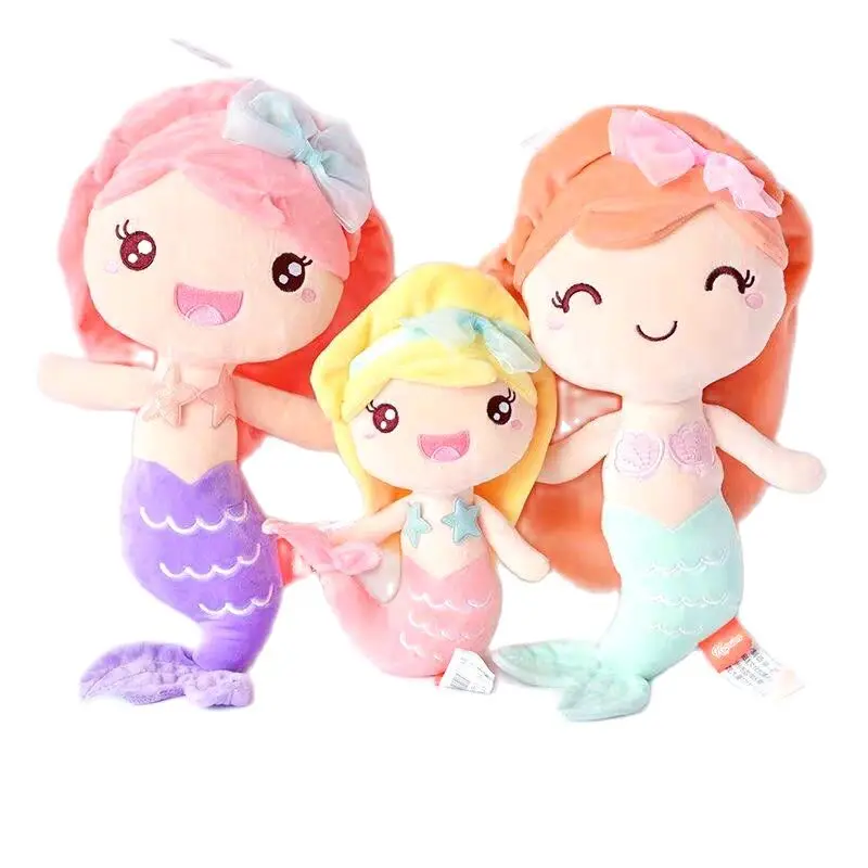 High Quality Little Mermaid Princess Doll plush Toy Stuffed Fairy Tale Mermaid Stuffed baby Sleeping toys for Girl Birthday gift