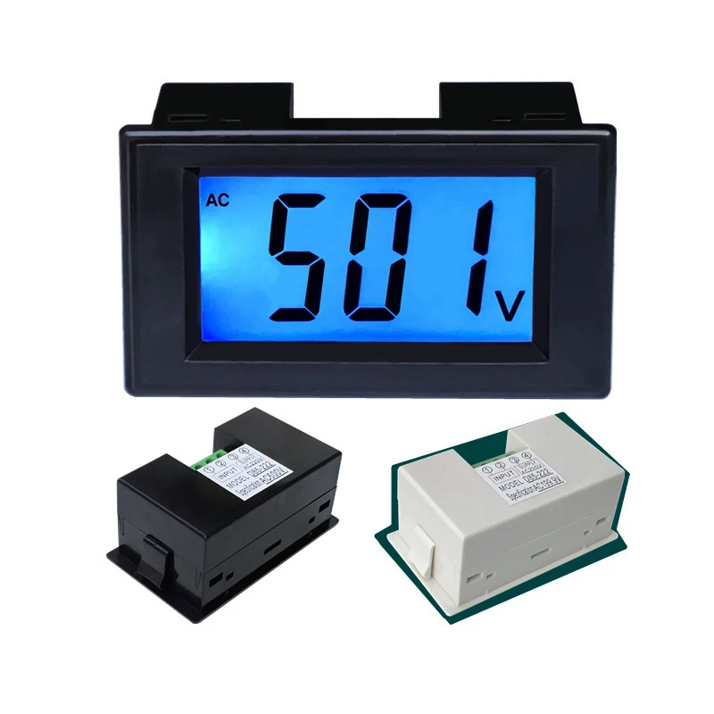 Black White Single LCD display AC voltage and ammeter voltmeter ammeter range AC 0-199.9 600V blue backlight AC