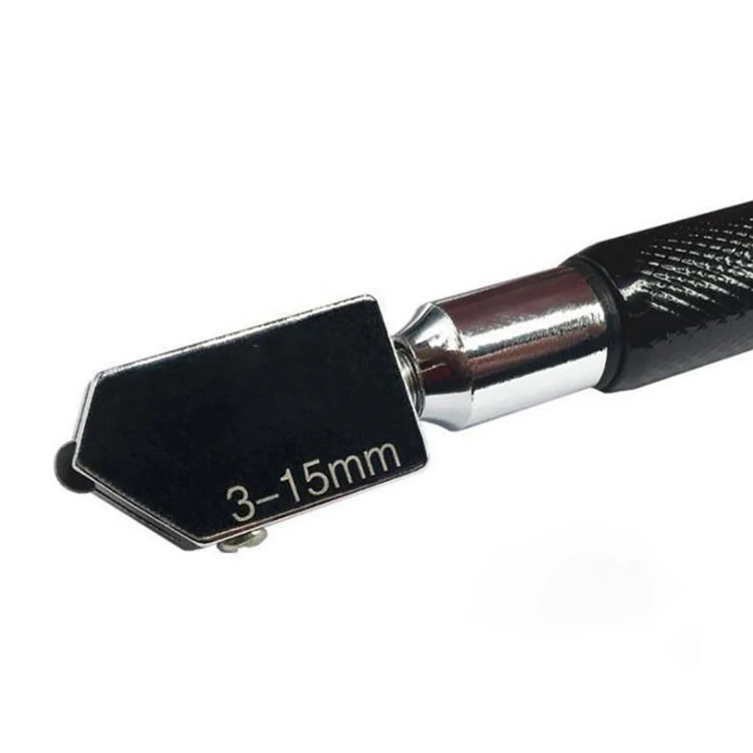 Glas Cutter 3mm-15mm Schwarz Bleistift Öl Feed Hartmetall Spitze Glas Cutter Metall Griff Schneiden Werkzeug für dicke Glas Fliesen Spiegel