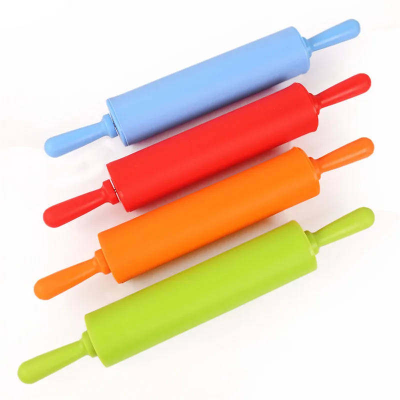 

1Pc Non-stick Silicone Rolling Pin Fondant DIY Kitchen Dumpling Roller Cake Noodles Bakeware Tool