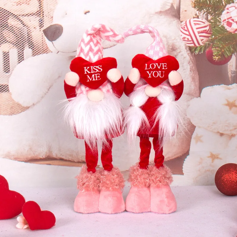 2022 Valentine's Day Love Rudolph Standing Posture Valentine's Day Decoration Faceless Dwarf Doll Doll Wedding Arrangement