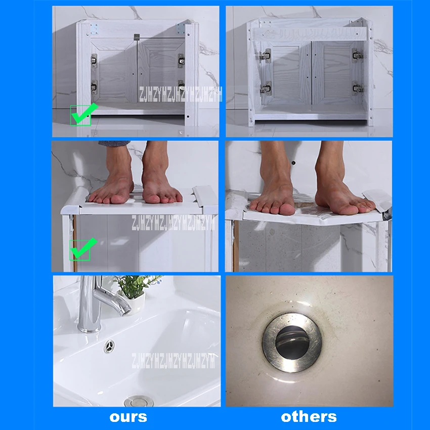 4860C-2/ 4870C-2 Mini Wall Mounted Basin Cabinet Ceramic Washing Table Bathroom Cabinet Small Space Aluminum Cabinet With Mirror