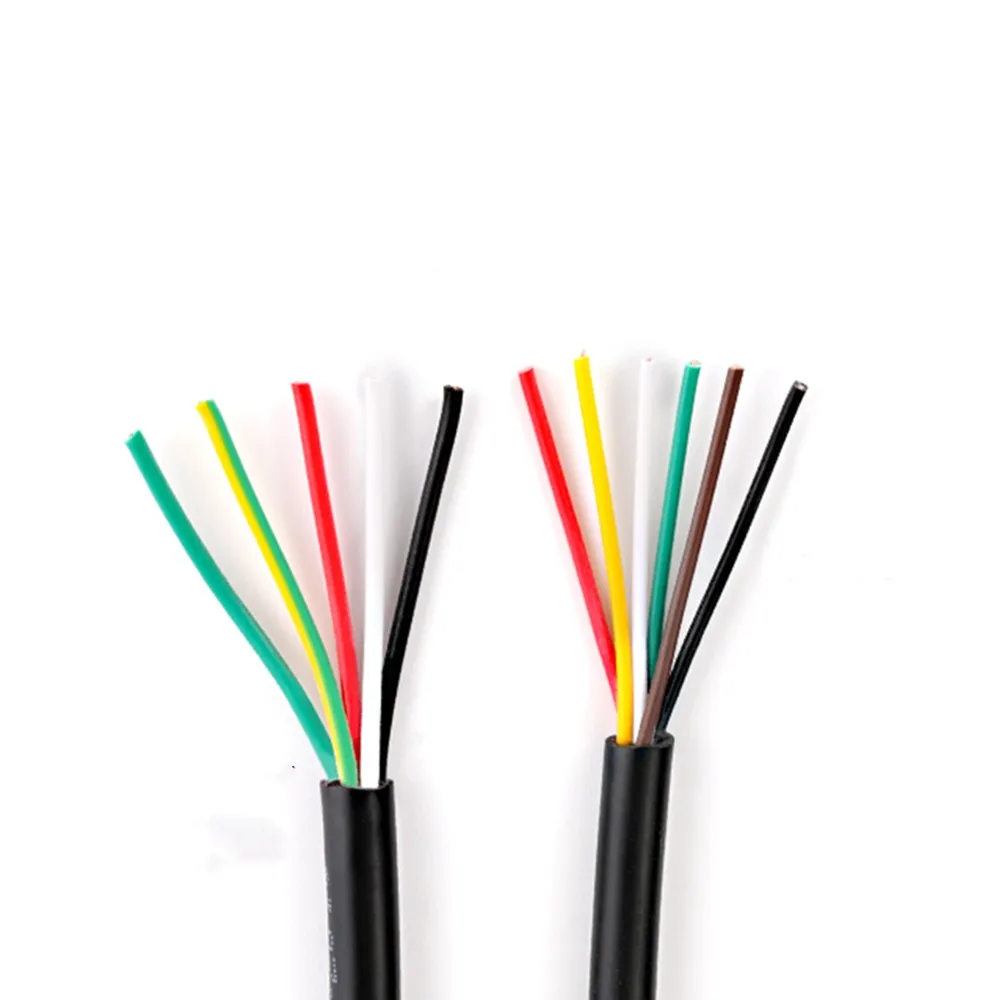 13 AWG 2.5MM2 RVV 2/3/4/5/6/7/8/10/12/14/16/18 Cores Pins Copper Wire Conductor Electric RVV Cable Black