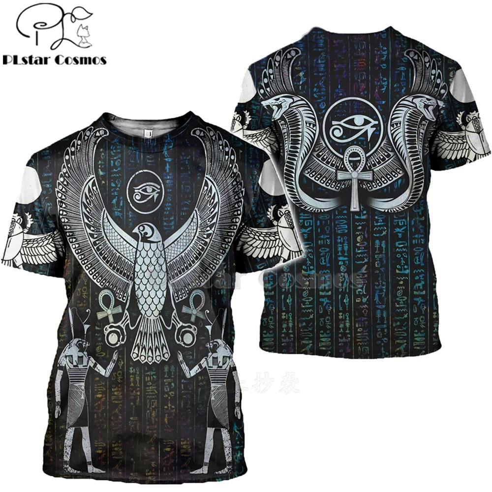 All Printed Mysterious retro ancient Horus Egypt totem 3d t shirts tshirt tees summer funny Harajuku short sleeve streetwear-3