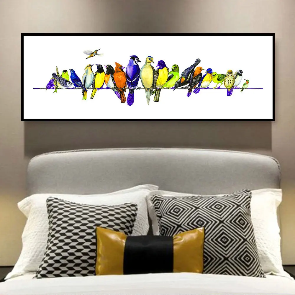 Roosting Birds Retro Color Poster, Print Art Canvas Painting, Picture Aisle, Home Wall, Graffiti, Bedroom, Modern Decoration