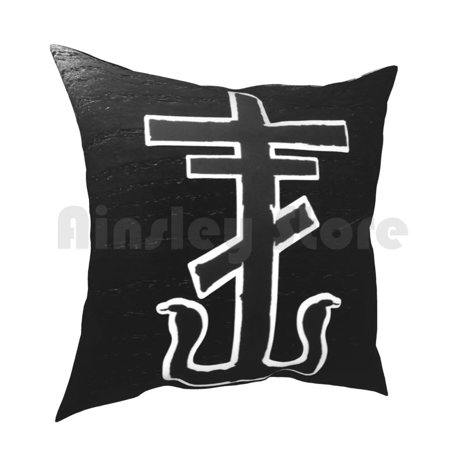 Frank Iero Logo Pillow Case Printed Home Soft DIY Pillow cover Frank Iero Logo Cross Symbol Parachutes Joyriding Frank Mcr