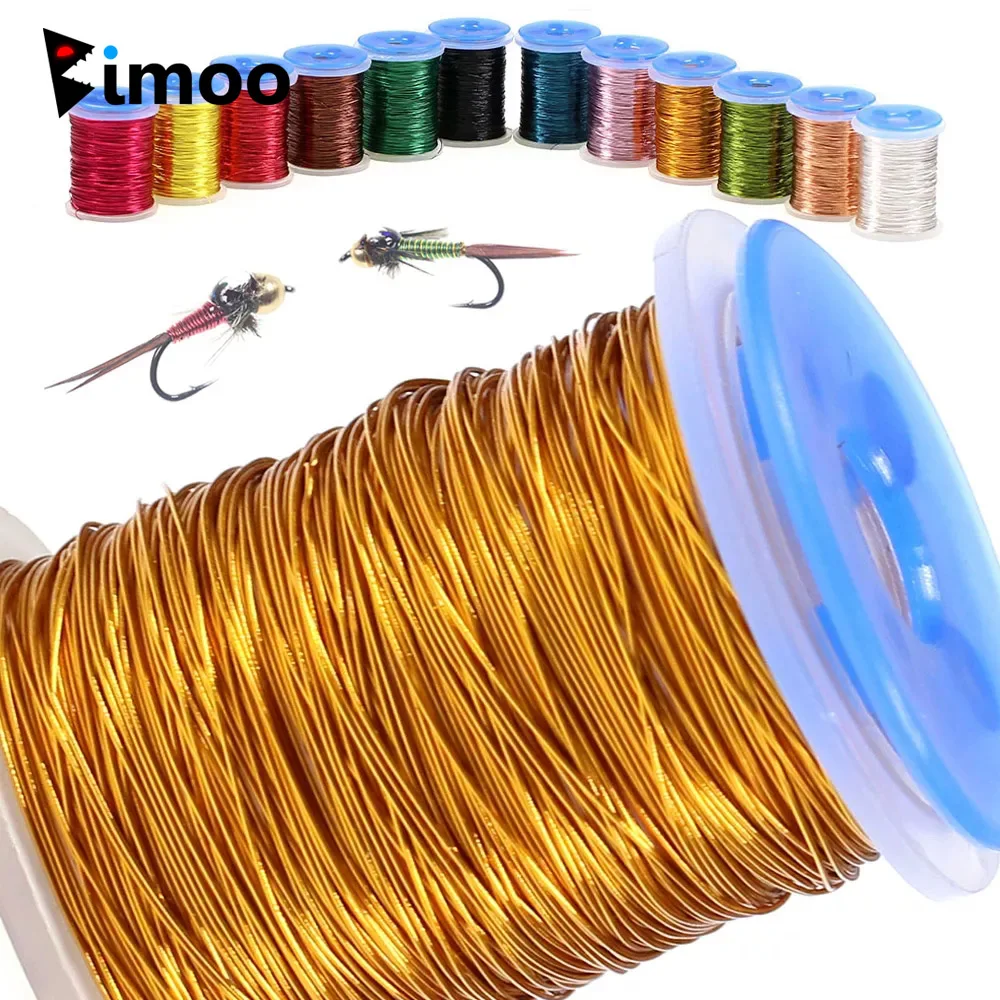 Bimoo 12 Color/Set Fly Tying Copper Wire Material for Ribbing Weight Flash Dubbing Brush Nymphs Streamer Trout Flies Salmon Wire