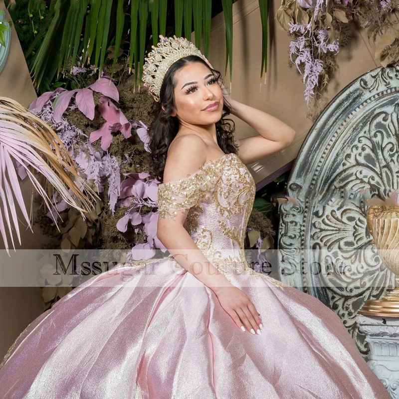 2022 prinzessin Ballkleid Quinceanera Kleid Off Schulter Liebsten Applique Vestidos De 15 Años