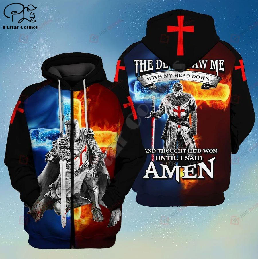 

PLstar Cosmos 3d Printed Cross Knights Templar Jesus Armor Men/Women Harajuku Streetwear Funny Hoodies/Sweatshirt/Jacket 01