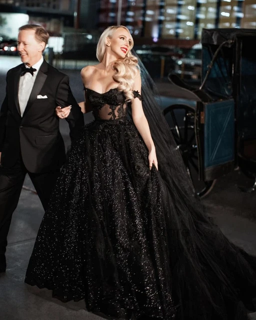 Brautkleid schwarz glitzer Clearance