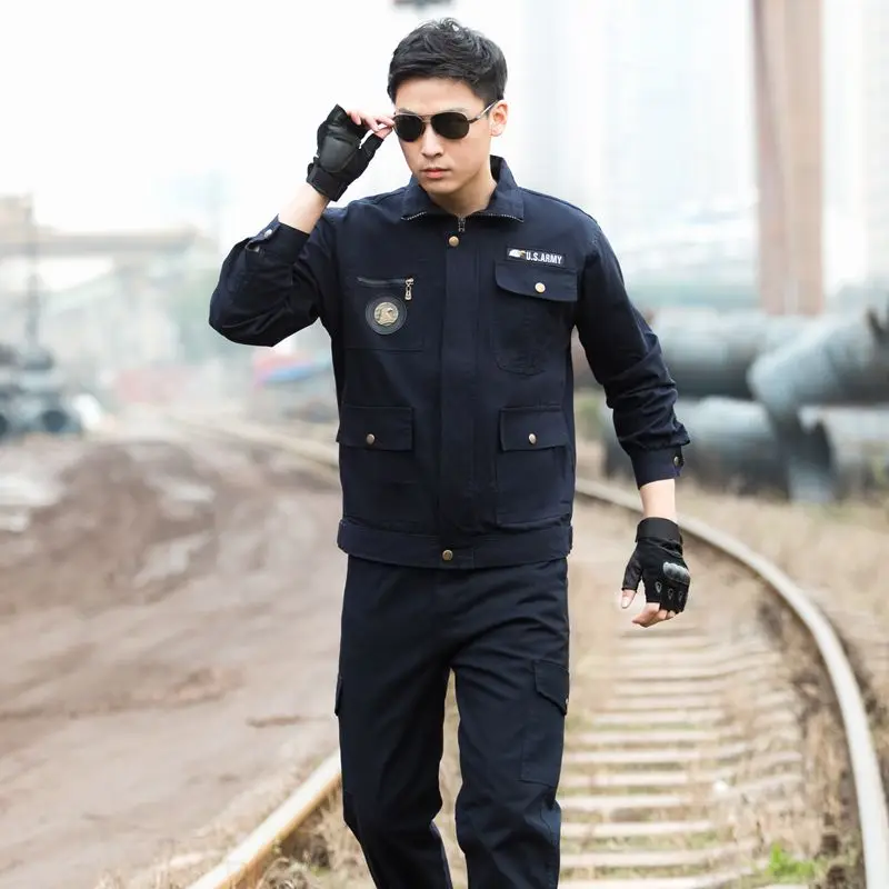 Suit Men\'s Welding Site Auto Repair Wear Dirt Resistant Labor Protection Suit Single Coat Overalls Security Engineering Uniform