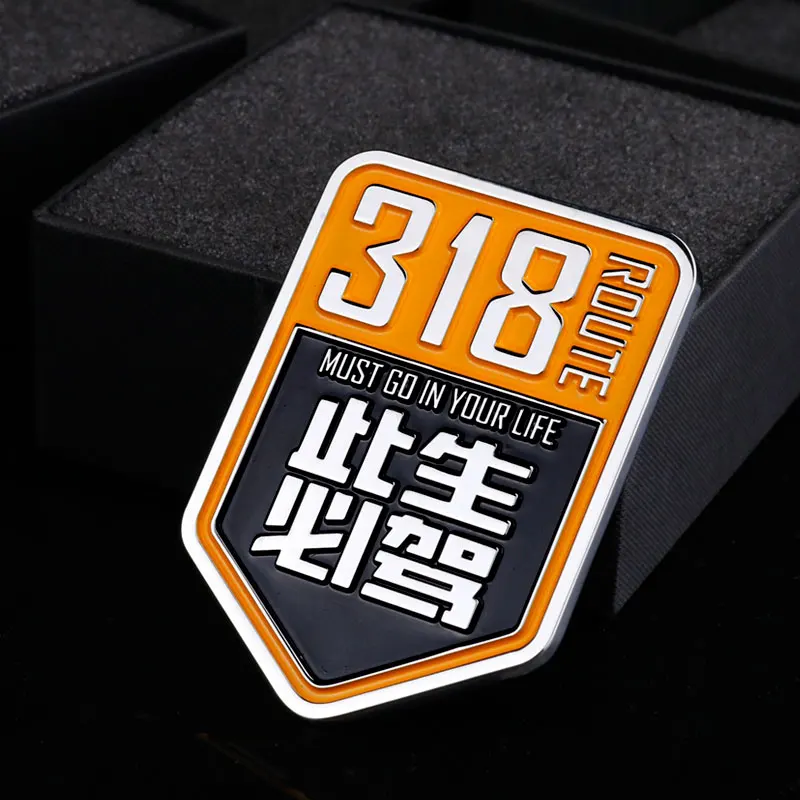 

Must Go In Your Life 318 Route 3D Chrome Metal Car Badge Emblem Decor Trunk Window Auto Sticker Fender Accessories SUV Styling