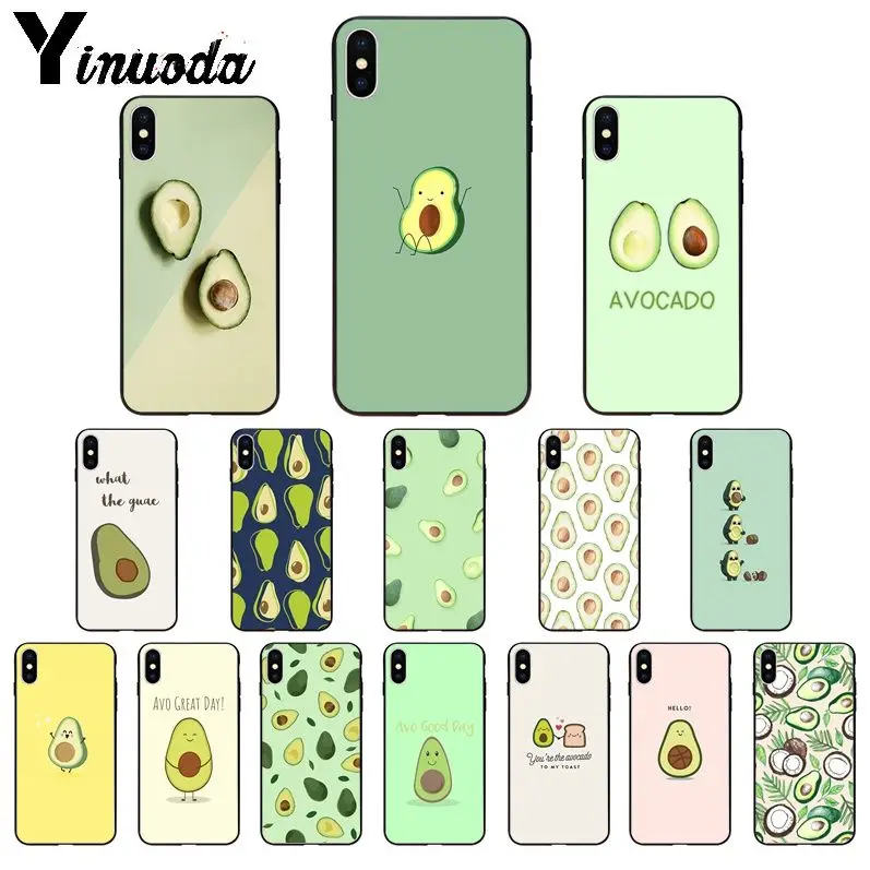 Yinuoda avocado aesthetic Gteen Fruit Food TPU Soft Silicone Phone Case for iPhone 11 pro XS MAX 8 7 6 6S Plus X 5 5S SE XR