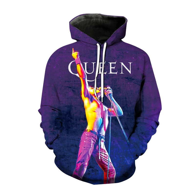 Rock Queen Band Freddie Mercury Hoodies Men Women Casual Fashion Sweatshirts Pullovers Oversized Streetwear Kids Woman Clothing